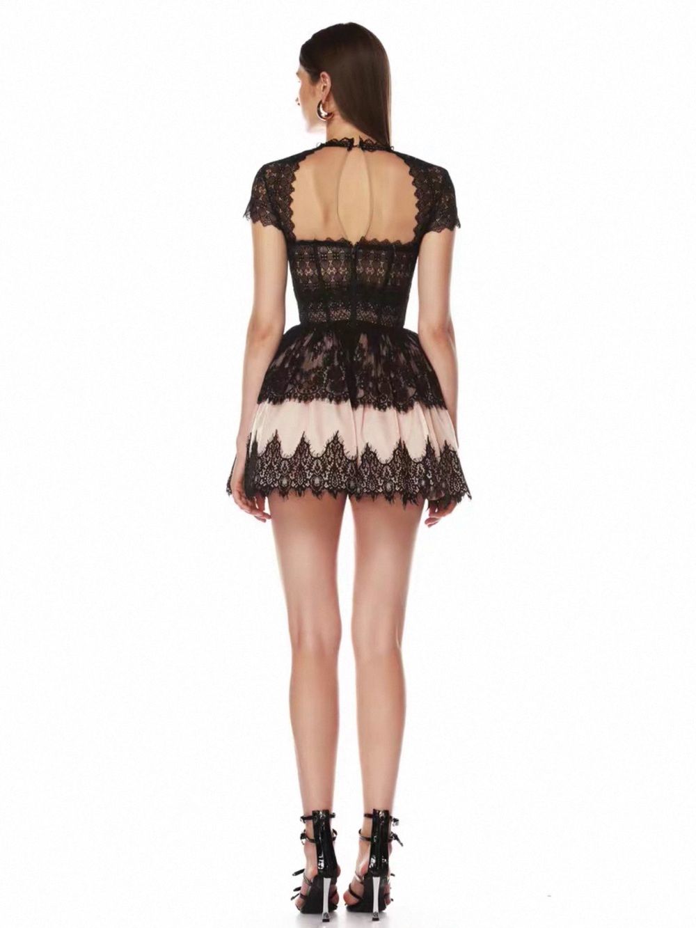 Bronx and Banco Black Lace Mini with Blush Underlayer - Picture 3 of 8